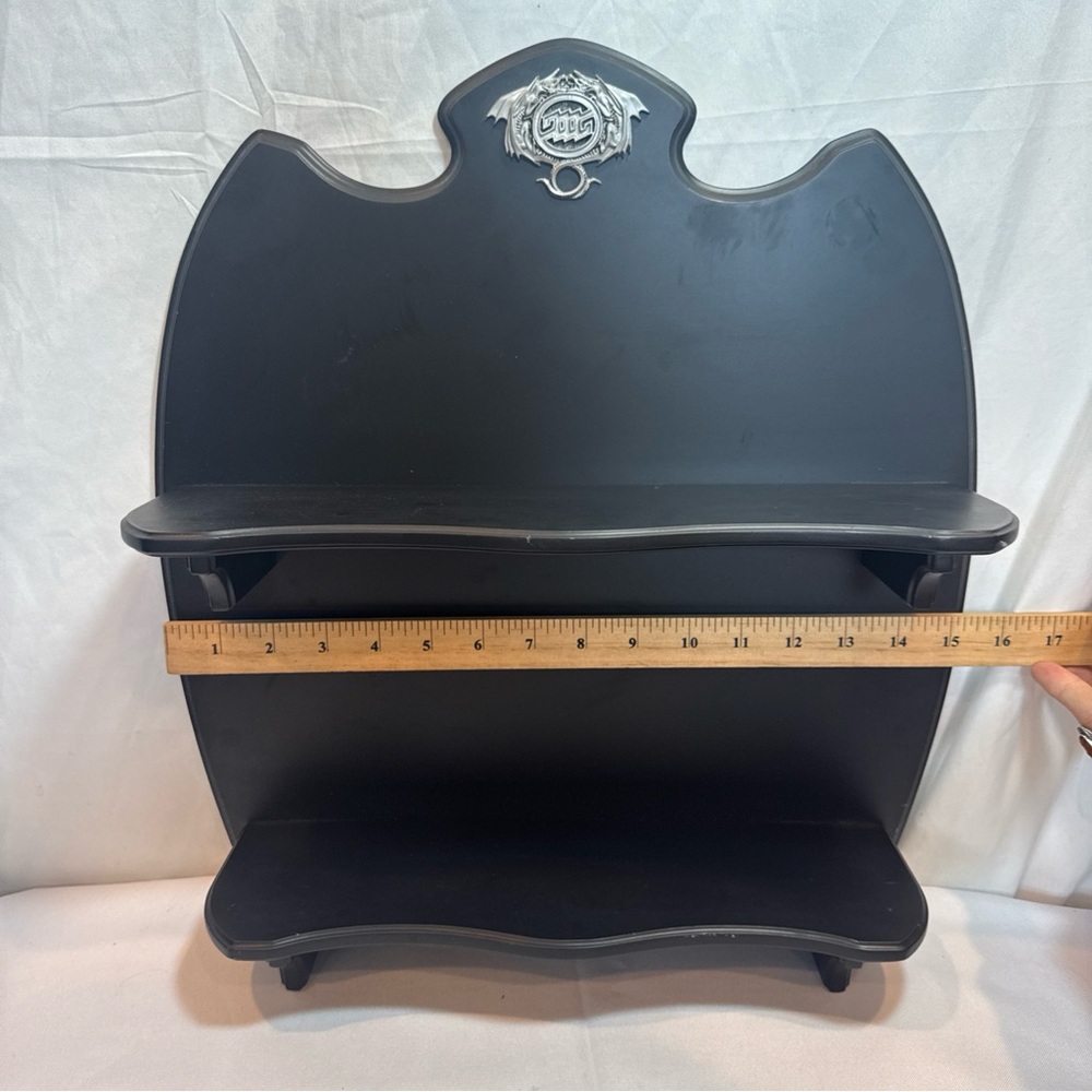 Franklin Mint Michael Whelan Dragon Sculptures Display Shelf, Black Wall Shelf - Picture 4 of 10